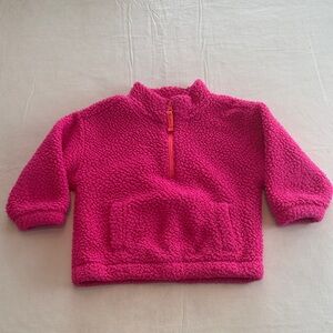 GAP Kids 3/4 Quarter Zip Pullover Sherpa Fleece Hot Pink Size 2T